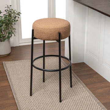 Paola Modern Metal/Bouclé Cushioned Counter & Bar Stool